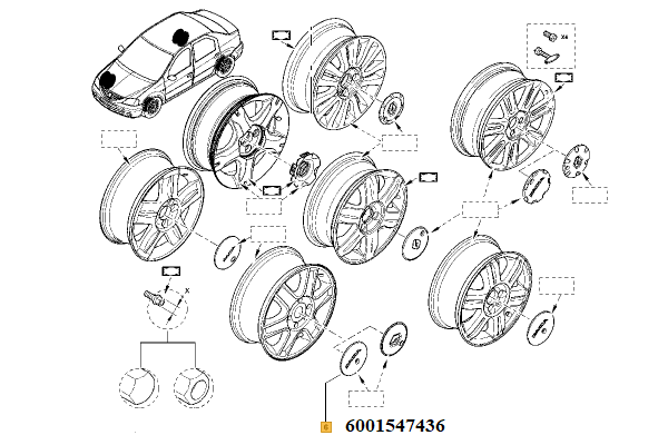 Capac Jantă Aliaj 15 inch, Compatibil Renault Logan