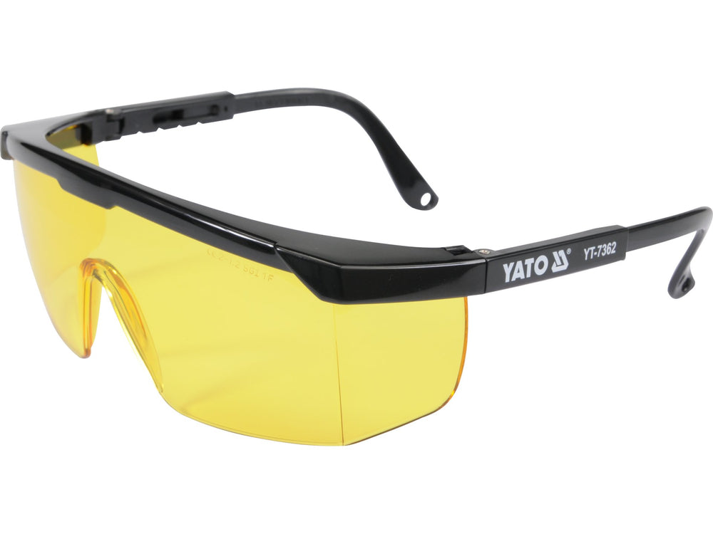 Ochelari de protectie cu clasa optica 1, rama neagra, brate reglabile, filtru UV Yato YT-7362 - imagine produs 1
