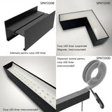 Corp LED liniar interconectabil, 40W, 5000K, 1200 mm, negru