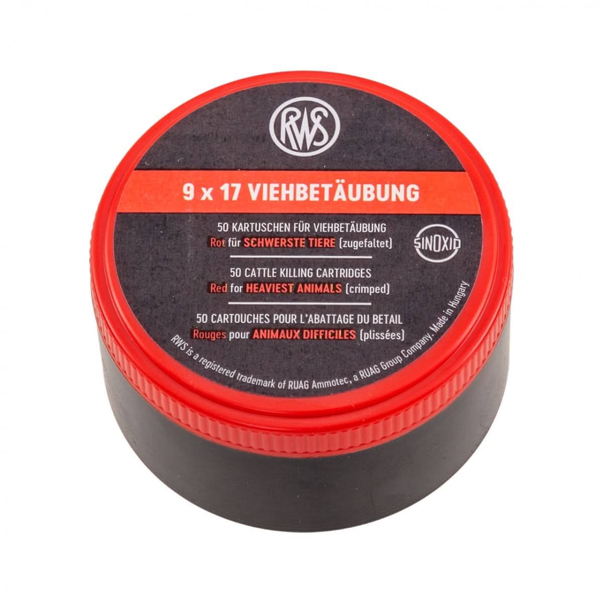 Capse asomator rosii 9 × 17 mm, 50 buc pentru animale talie mare