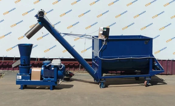 Amestecator orizontal 1000 L cu snec de descarcare – Artmash LLC, 380V