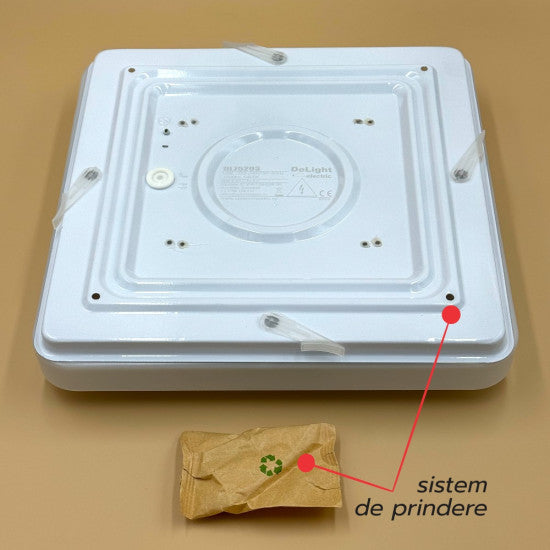Plafoniera LED Slim Milky, 18W, 275x275x60mm, 6400K
