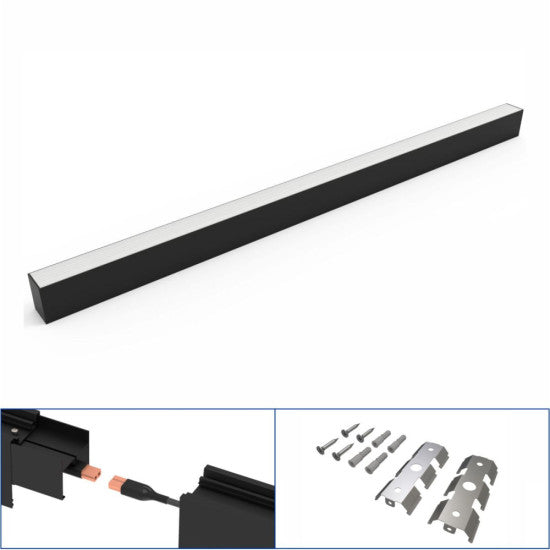 Corp LED liniar interconectabil, 40W, 5000K, 1200 mm, negru
