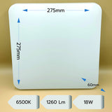Plafoniera LED Slim Milky, 18W, 275x275x60mm, 6400K