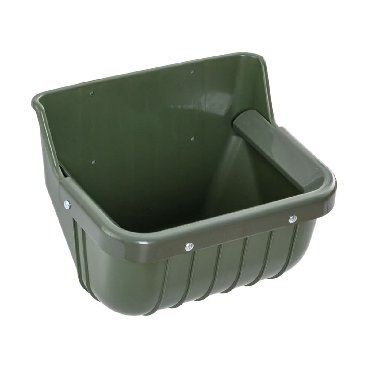 Hranitoare plastic vaci 15 litri cu margine protectie verde