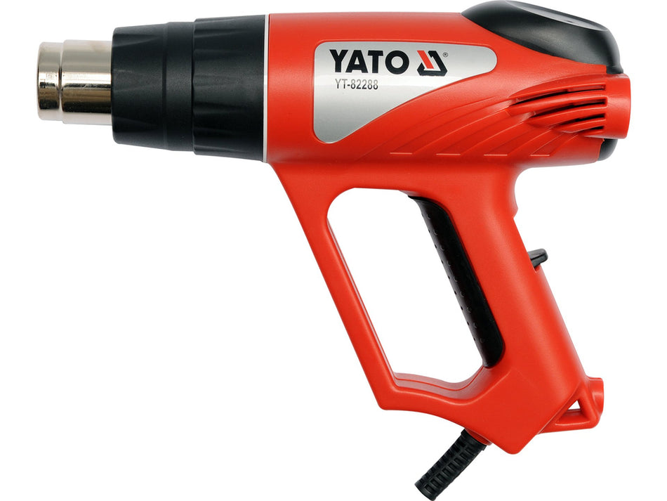 Pistol aer cald Yato 2000W, 2 trepte temperatura 350-550°C, debit 300-500 l/min, pentru vopsea, adezivi si materiale termocontractabile
