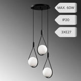 Candelabru Meksika Negru, 3xE27, 60W, 120x40cm