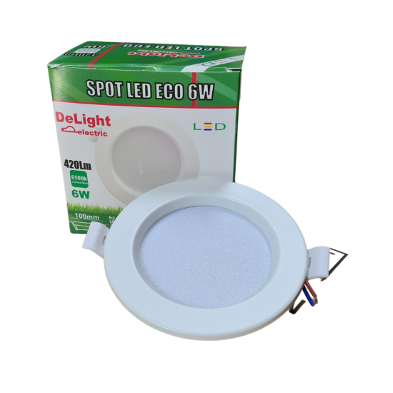 Spot LED Eco, 6W, 420 lm, Ø100x25 mm, set 2 buc