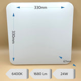 Plafoniera LED Slim Milky, 24W, 330x330x67mm, 6400K