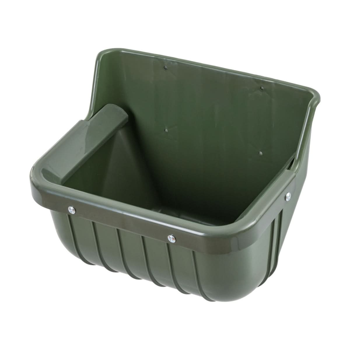 Hranitoare plastic vaci 15 litri cu margine protectie verde