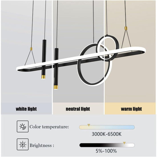 Lustra LED Apodis 116W, 5500lm, 3000K/4000K/6500K, telecomanda