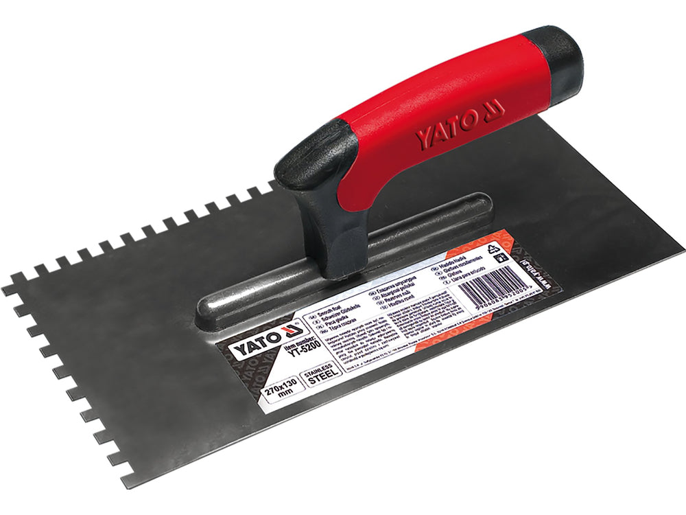 Gletiera 275x130 mm, dinti 8x8 mm, otel inoxidabil, pentru adezivi si mortare