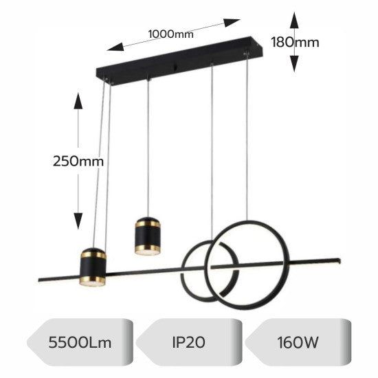 Lustra LED Volantis 73W, 2100lm, 3000K/4000K/6500K, telecomanda