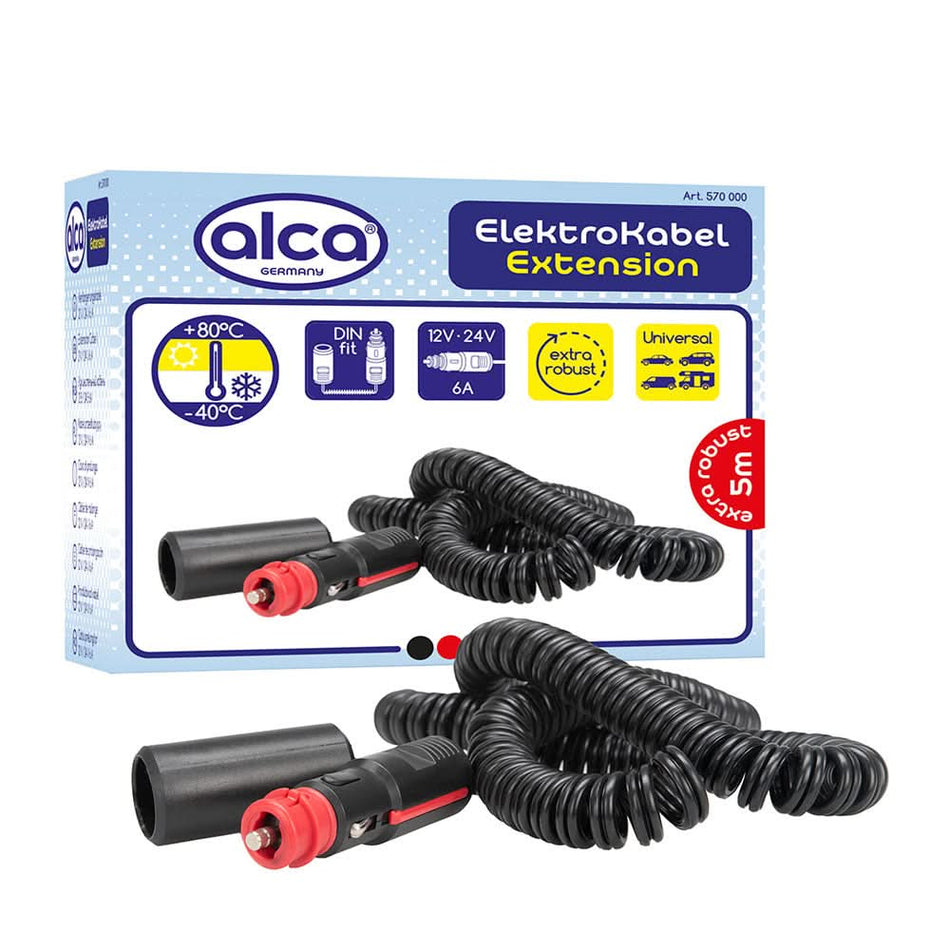 Cablu Prelungitor Spiralat 12/24V 6A pentru Bricheta, 5 m, Alca