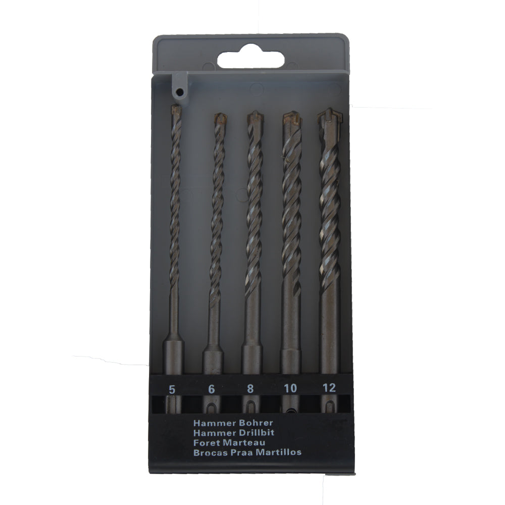 Set 5 Burghie beton SDS+ 2 taieturi, diametre 5-6-8-10-12 mm, lungime 160 mm