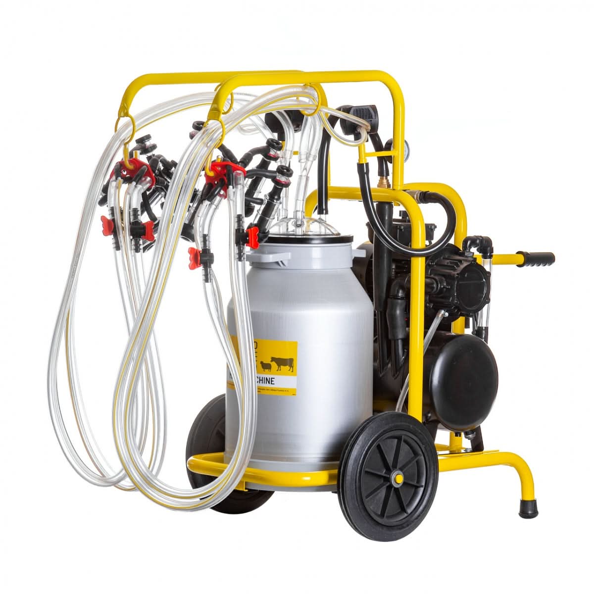 Aparat de muls oi, cu patru posturi și bidon aluminiu de 40 litri