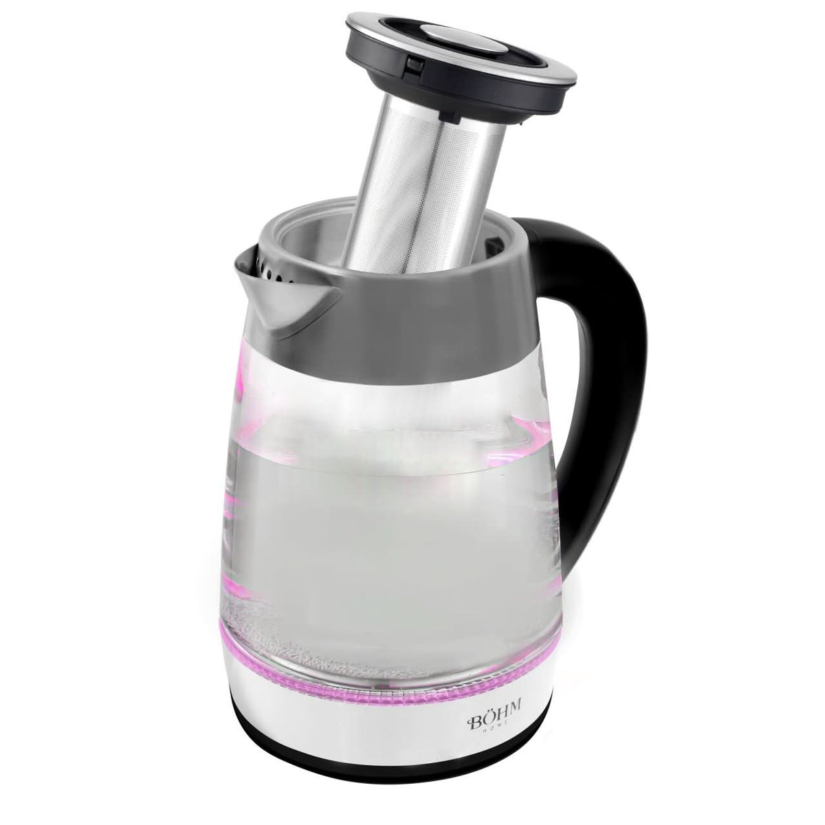 Fierbator Electric BÖHM BHB1703DT, 1.7L, 2200W, Infuzor Ceai, Mentinere Temperatura, Afisaj LED