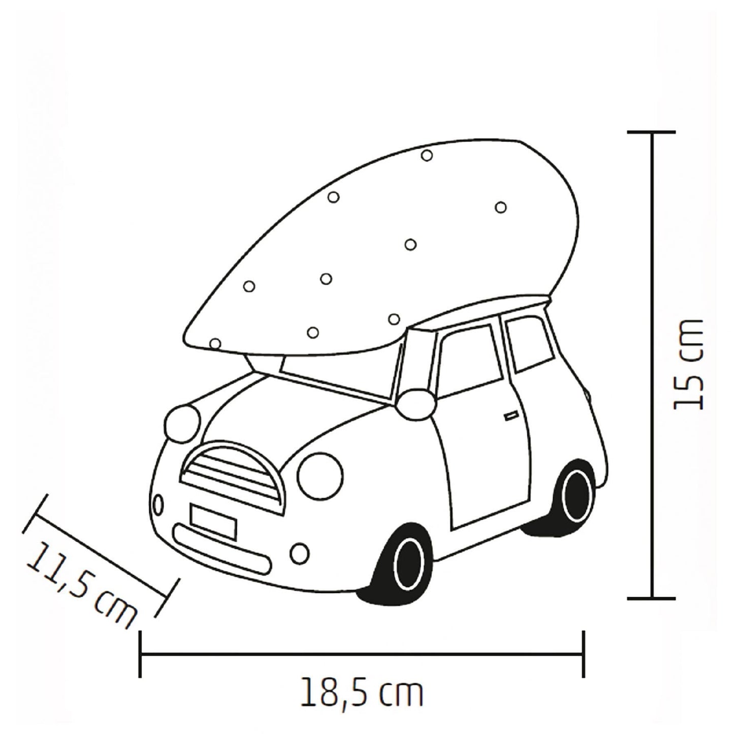 Figurina Ceramică - Mașinuță Albă cu Brad - KDCA 15