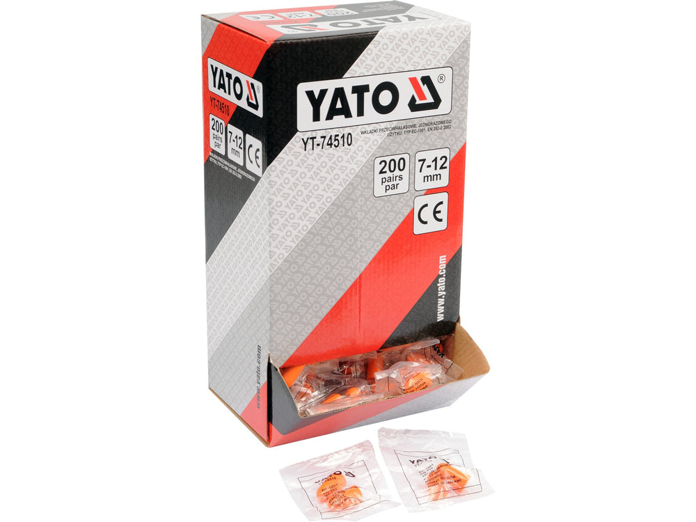 Antifoane pentru urechi din spuma, SNR 34 dB, 200 perechi Yato YT-74510 - imagine produs 3