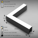 Corp LED liniar suspendat 90°, 12W, 5000K, 176 mm