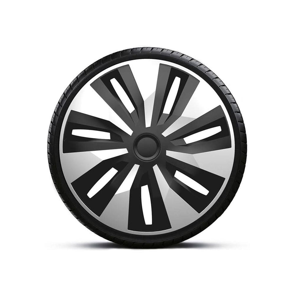 Set 4 Capace Roți 16 inch, Silver-Black, Model Orion Van, ABS
