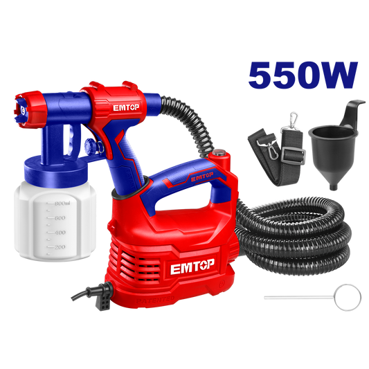 Pistol de vopsit 550W, 800ml, debit 850ml/min, accesorii incluse - ESGN50001