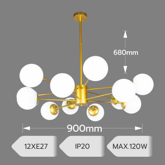 Lustra Cosmo Gold, 12xE27, 120W, 900x680mm, IP20