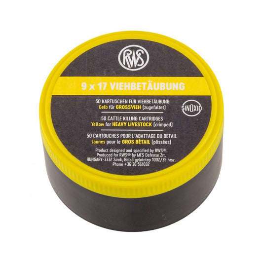 Capse asomator galben, 9 × 17 mm, 50 buc pentru animale medii