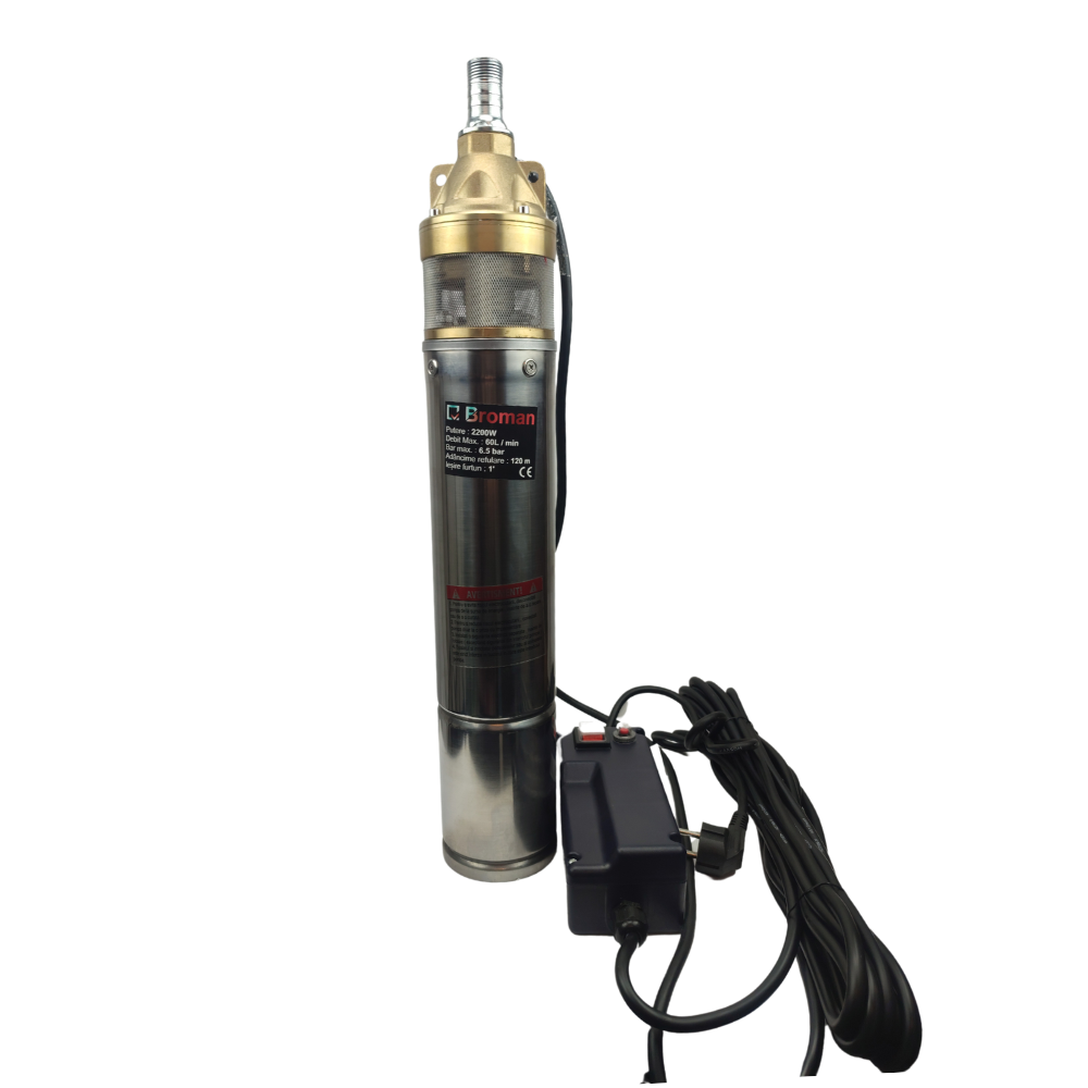Pompa submersibila apa Broman SKM-150, 2.2 kW, adancime maxima 120 m, iesire 1", protectie suprasarcina – ideala pentru puturi adanci