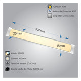 Corp LED Fida aluminiu, 10W, 3000K, 300 mm
