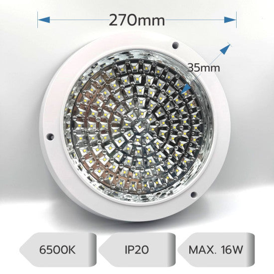 Plafoniera LED Rotunda pentru Bucatarie, 16W, Ø270x352mm, 6500K