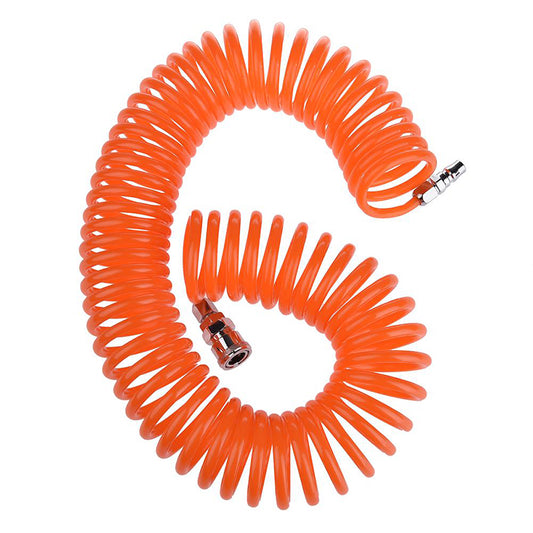 Furtun aer spirala PVC 12 metri, presiune maxima 30 Bar, racord 1/4", culoare orange