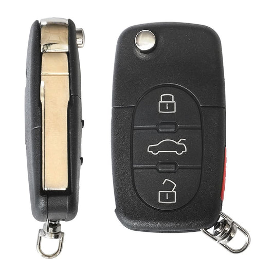 Carcasă Cheie Contact 4 Butoane pentru Audi A3, A6, A8, 3+1 Butoane, Fără Electronică
