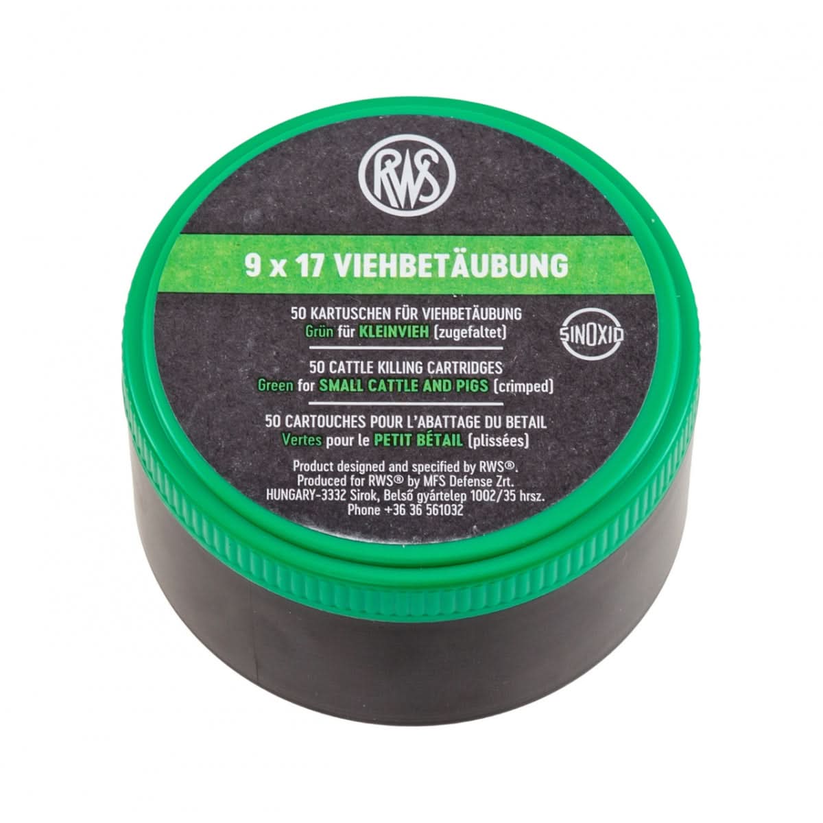 Capse asomator verde, 9 × 17 mm, 50 buc pentru animale mici