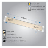 Corp LED Fida aluminiu, 10W, 4100K, 300 mm