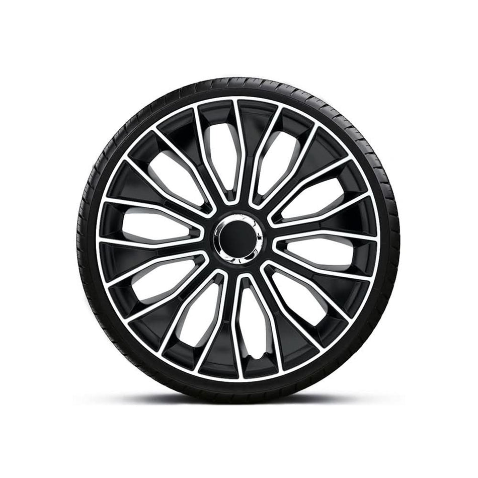 Set 4 Capace Roți 15 inch, Negre, Model Voltec Pro, ABS