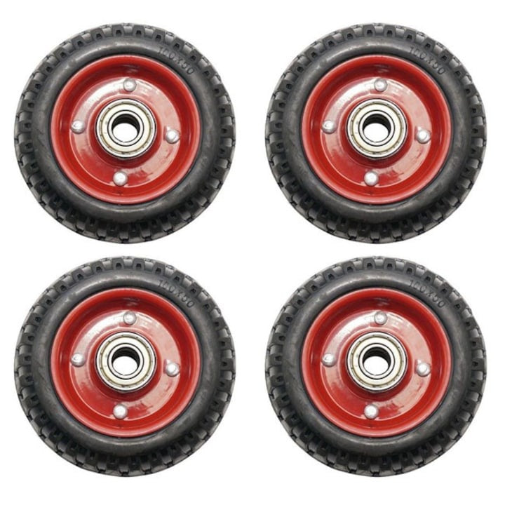 Roata carucior cauciuc brut 160x50 mm (6”), cu rulment, rezistenta si aderenta