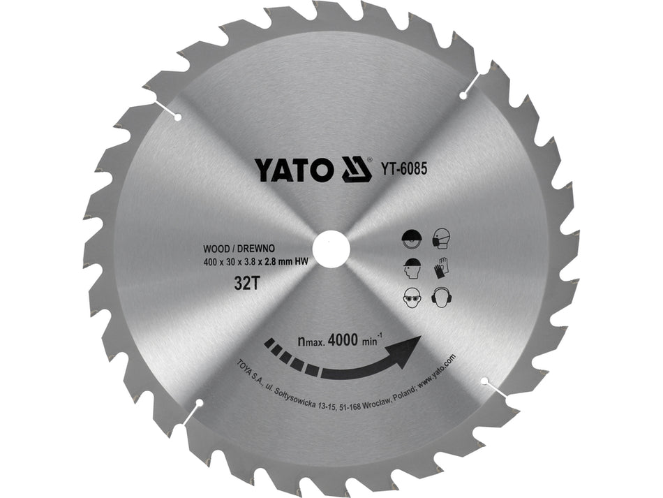 Panze fierastrau circular pentru lemn 400 mm, 30T, prindere 32 mm