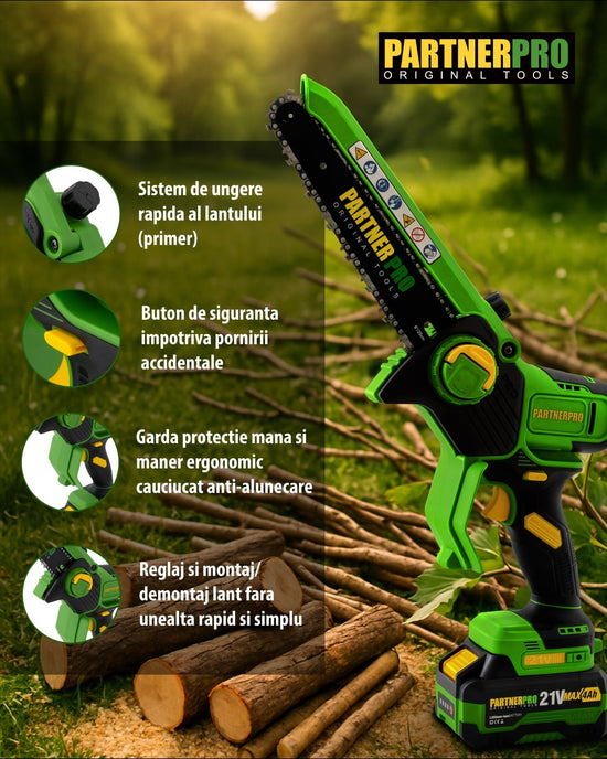 Mini Fierastrau cu Lant PARTNERPRO PPBS-84, 800W, 20 cm