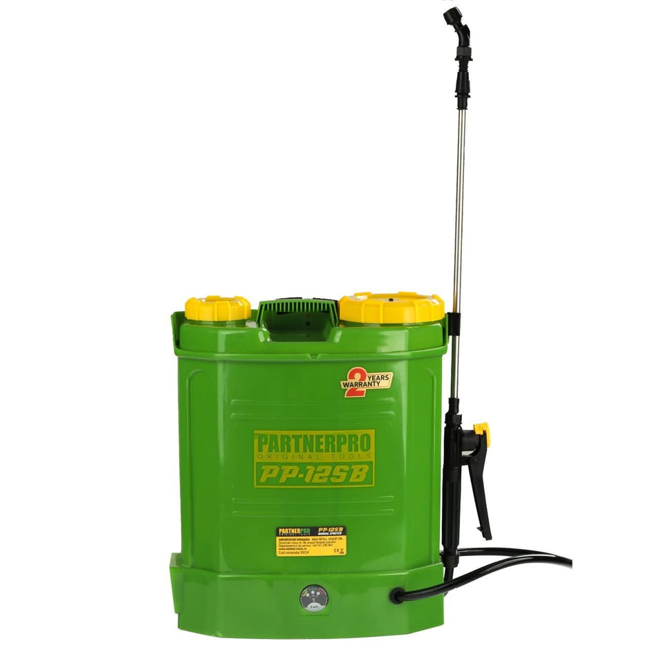Pompa stropit acumulator 12L, 12V 8Ah, PartnerPro PP-12SB, pentru 460 mp
