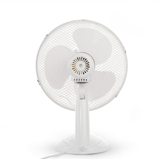 Ventilator de birou BOHM BLTF-1203, 40W, 12 inch, 3 viteze, protectie supraincalzire, alb