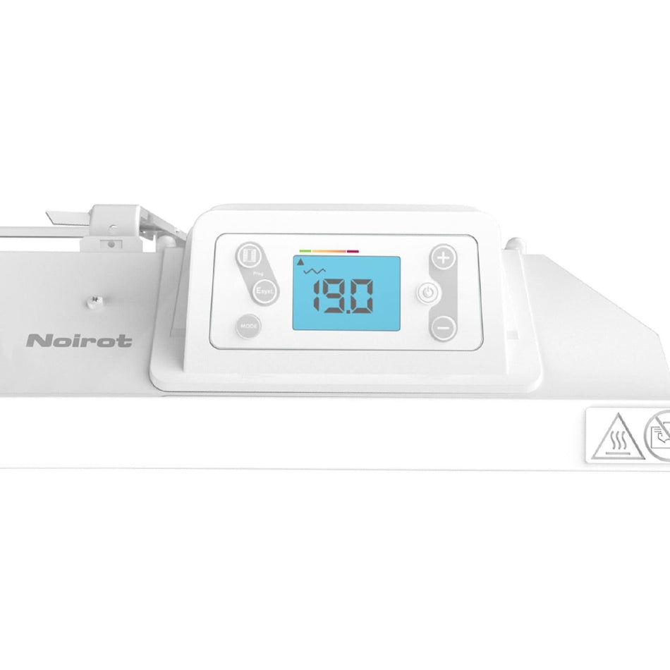 Incalzitor electric NOIROT VERLYS 1000W, panou sticla alb, termostat digital, incalzire prin convectie si infrarosu, IP24, montaj perete