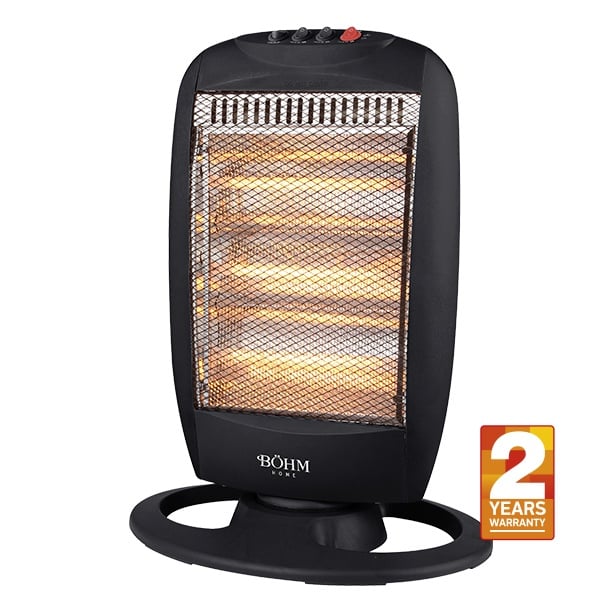 Incalzitor electric cu halogen BÖHM BHH05, 3 trepte putere 400/800/1200 W, rotatie 75°, incalzire rapida pentru 20-25 m²