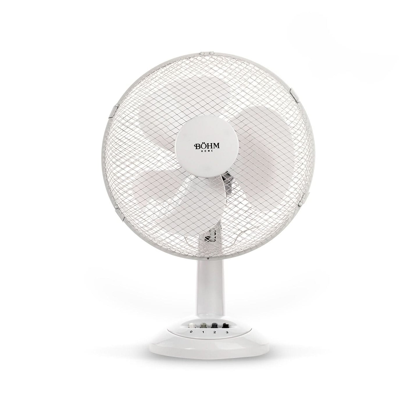 Ventilator de birou BOHM BLTF-1203, 40W, 12 inch, 3 viteze, protectie supraincalzire, alb