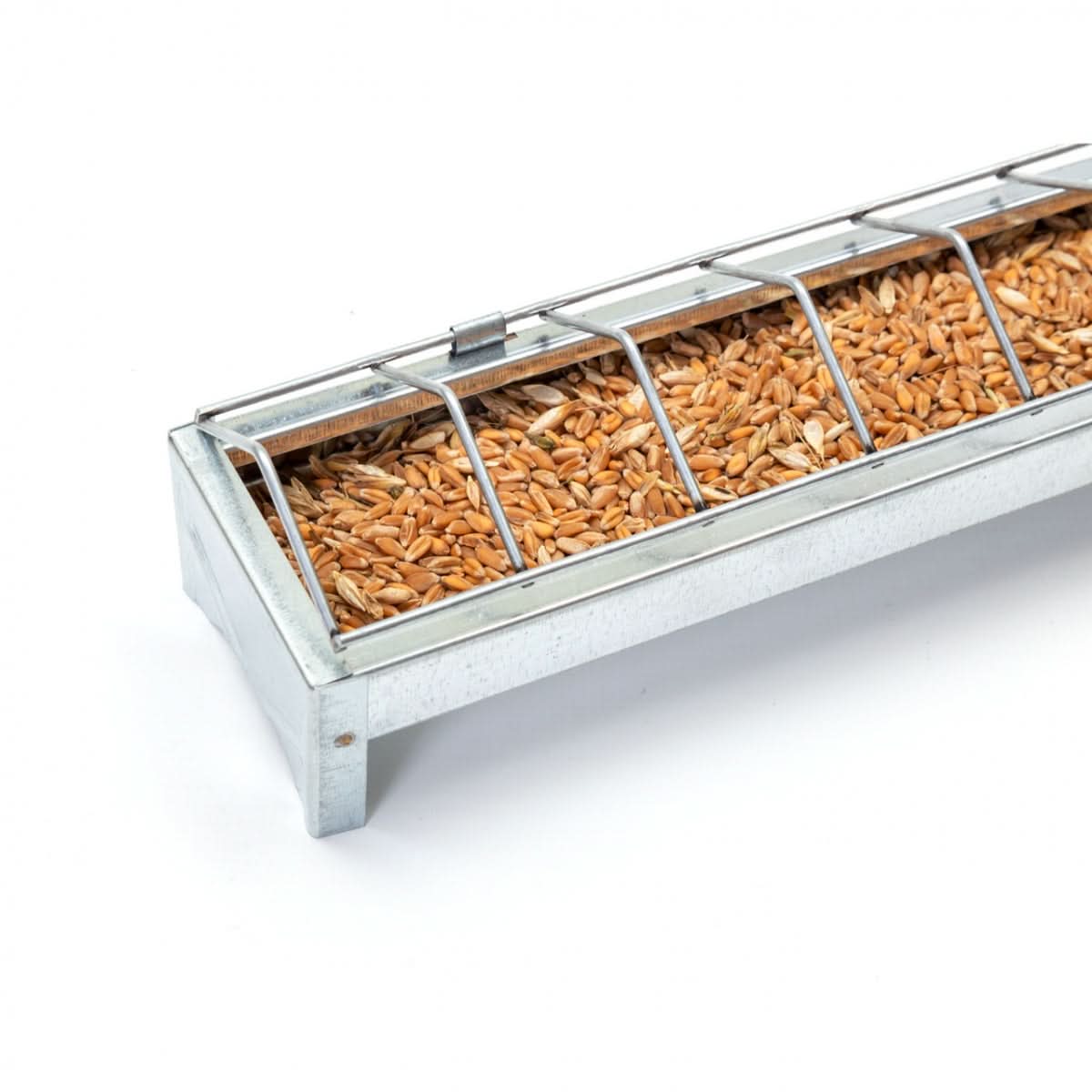 Hranitoare metal galvanizat 50 cm pentru pui si gaini cu 13 fante