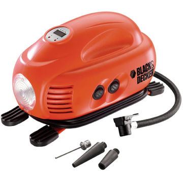 Compresor auto Black+Decker ASI200, 8.27 bar, 12V, portabil, cu oprire automata