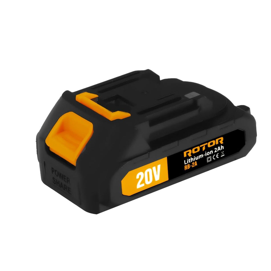 Acumulator ROTOR RB-2A, 20V, 2Ah, Portabil și Ușor, 0.3 kg