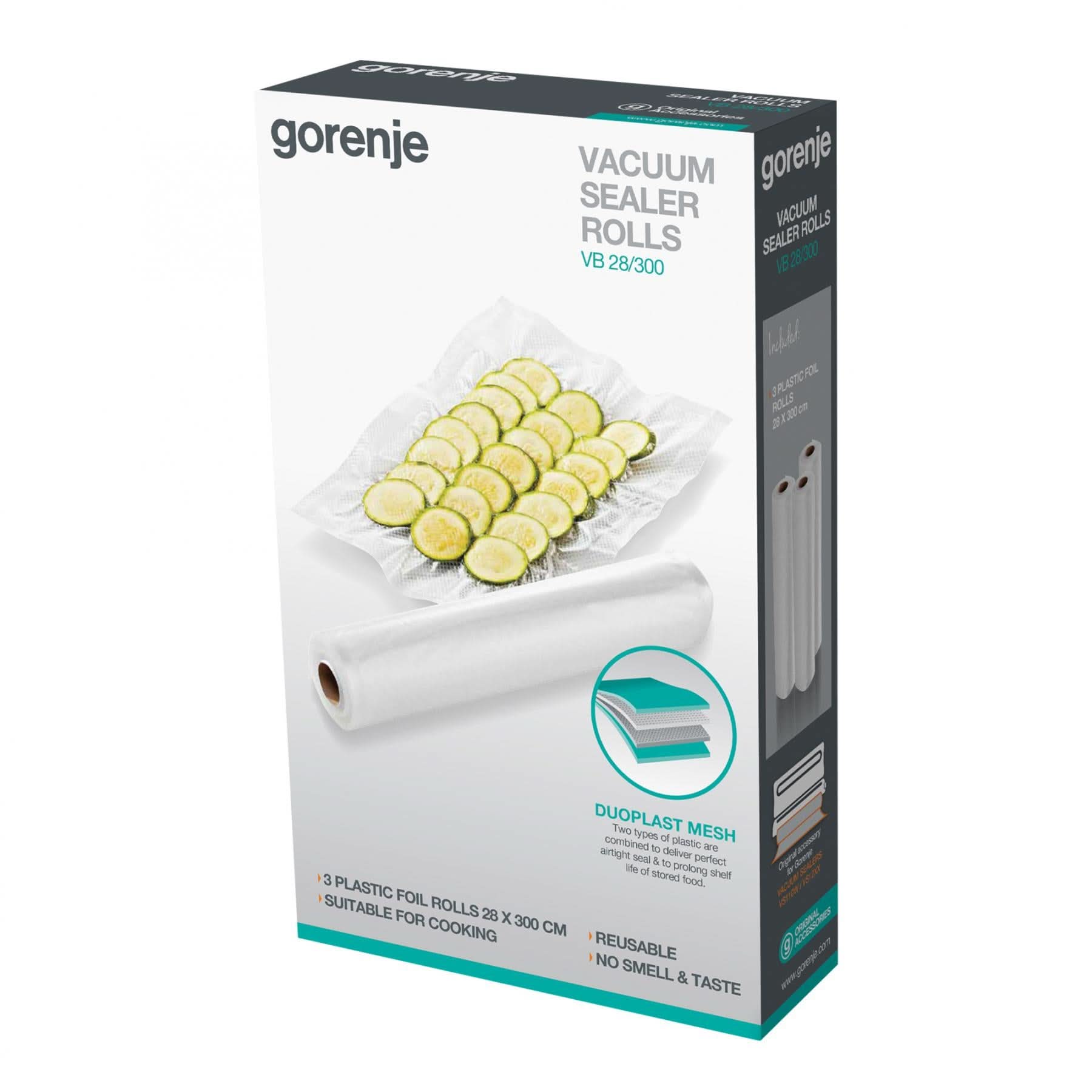 Pungi pentru aparat de vidat Gorenje VB28/300, 28x300 cm, set 3 role – conservare alimente proaspete
