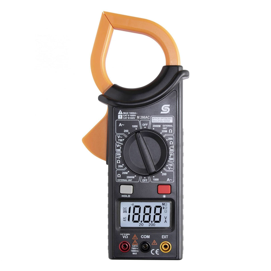 Multimetru AC Tip Cleste M 266AC, Tensiune si Curent Alternativ, Rezistenta, Cablu si Baterie Incluse