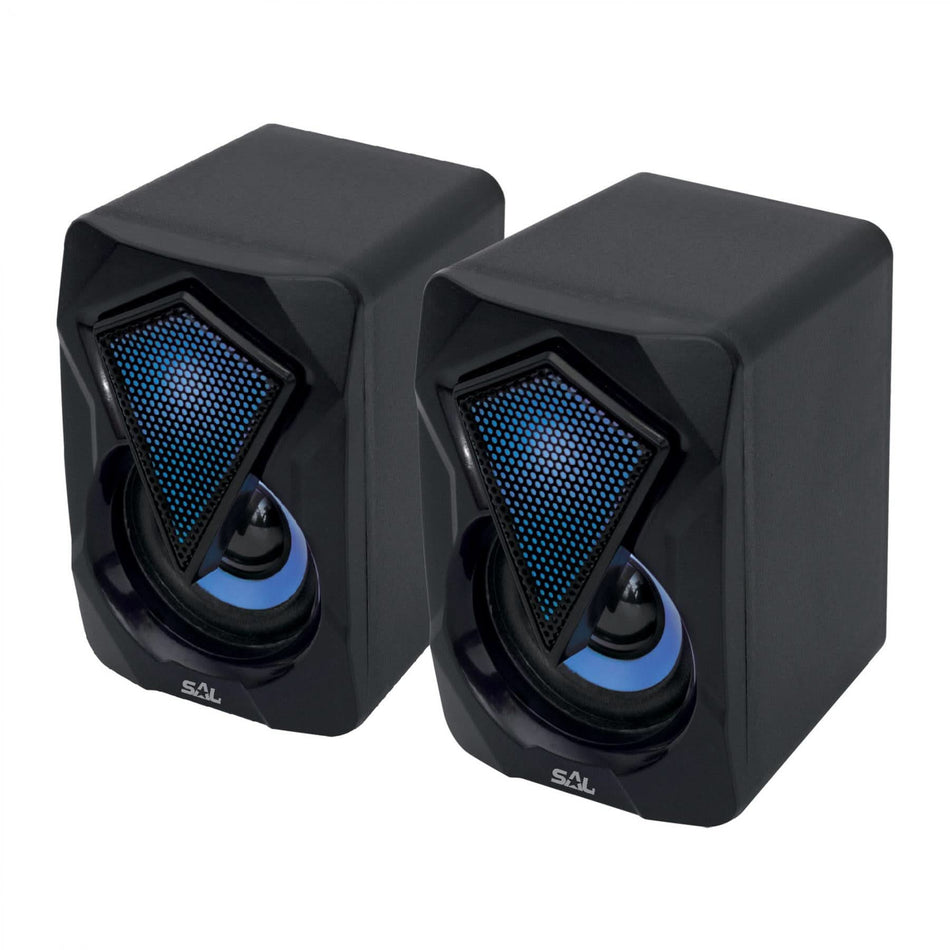 Boxe Multimedia Stereo PCS 230, 2x3W, Conexiune BT si AUX, LED RGB, Alimentare USB, Negru
